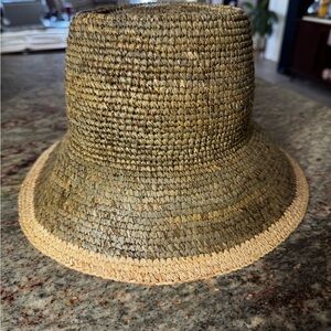 Madewell Lantern Straw Hat - Olive and Tan